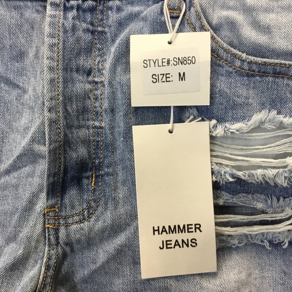 Hammer Jeans Los Angeles Distressed High Waisted Cut Off Jean Shorts - Picture 8 of 10